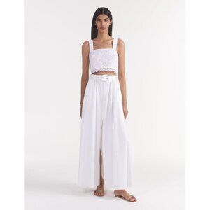 Saloni Judi Maxi Skirt White Size US 8/ UK 12 High Waisted